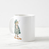 Schlaftrunkene Vintage-Frosch-Kaffeetasse Kaffeetasse (Vorderseite Links)