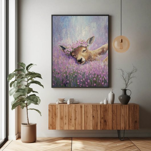 Schlaftür im Feld Blume Poster