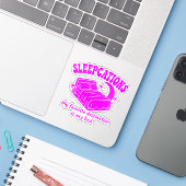 Schlafurlaub Aufkleber (Laptop mit iPhone)
