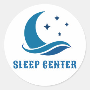 🌙 Schlafzentrum-Logo für Schlafmedizin-Klinik 💙 Runder Aufkleber
