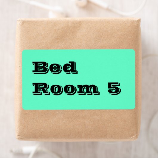 Schlafzimmer 5 Moving Labels in Aqua (Insitu)