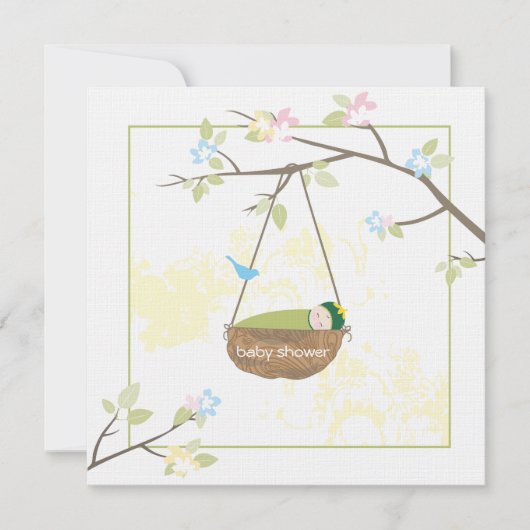 Schlafzimmer Baby - Einladung zur Babydusche (Vorderseite)