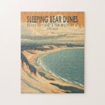 Schlafzimmer Bärenduschen Nationalparkprojekt des  Puzzle<br><div class="desc">Schlafende Bären Dunes Vektorgrafik Design. Der Park ist bekannt für die riesigen,  skalierbaren Dünen der Dünenklimbe. Zu den Stränden zählen die Platte Point,  wo der Fluss in den See mündet.</div>