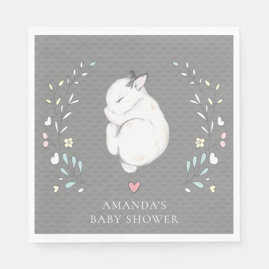 Schlafzimmer Bunny Baby Dusche Papier Napkins Serviette (Vorderseite)