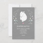 Schlafzimmer Bunny Baby Dusche Windeln Raffle Tick Einladung (Vorderseite)