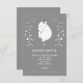 Schlafzimmer Bunny Baby Dusche Windeln Raffle Tick Einladung (Vorne/Hinten)