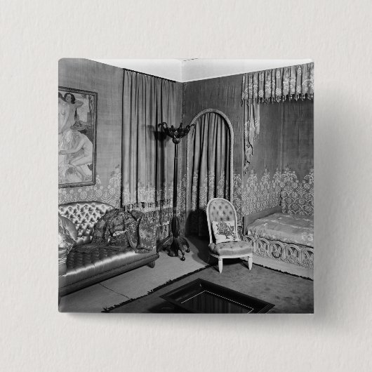Schlafzimmer, das Jeanne Lanvin c.1920-25 gehört Button (Vorderseite)