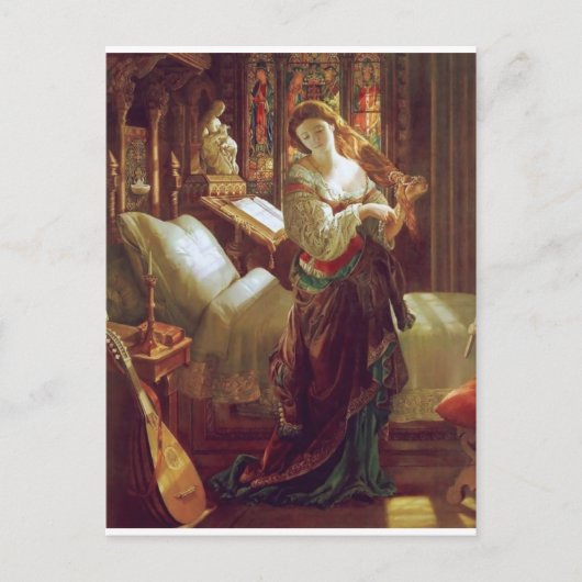 Schlafzimmer für mittelalterliche Frauen Postkarte (Vorderseite)