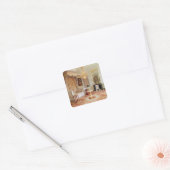 Schlafzimmer im Grand Trianon (Foto) Quadratischer Aufkleber (Umschlag)