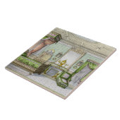 Schlafzimmer in der Renaissanceart (Farbelitho) Fliese (Seite)