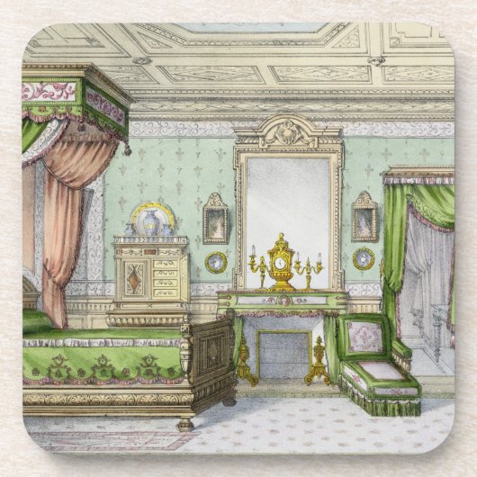 Schlafzimmer in der Renaissanceart (Farbelitho) Getränkeuntersetzer (Vorderseite)