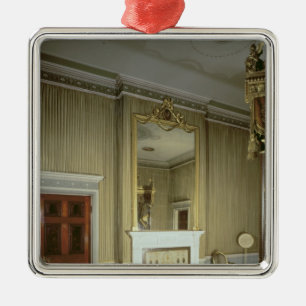 Schlafzimmer mit Kamin entwarf durch Adam, c.1776 Silbernes Ornament