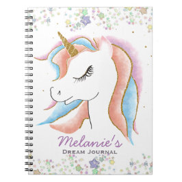 Schlafzimmer Unicorn Personalisiert Dream Journal Notizblock
