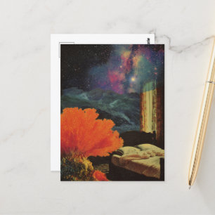 Schlafzimmer unter dem Meer Surreal Mixed Media Co Postkarte
