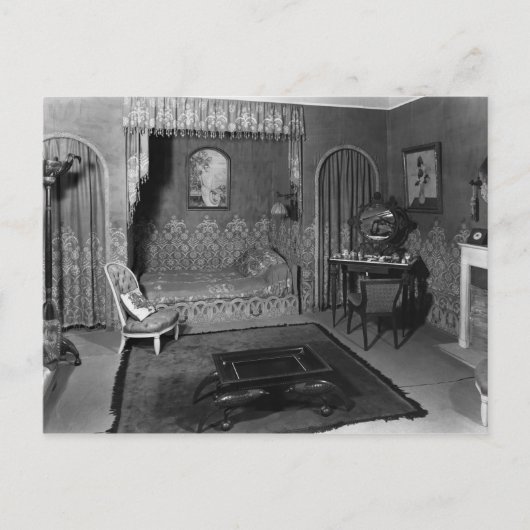 Schlafzimmer von Jeanne Lanvin c.1920-25 Postkarte (Vorderseite)