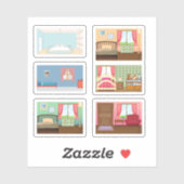 Schlafzimmeraufkleber Aufkleber (Blatt)