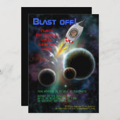 Schlag ab! Einladung von Rocket Birthday (Vorne/Hinten)