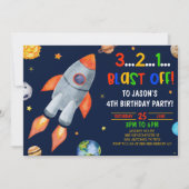 Schlag ab! Geburtstagsparty des Raketenschiffs Spa Einladung (Vorderseite)