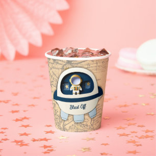 Schlag ab! Moderne Vintage Astronautenkindusche Pappbecher