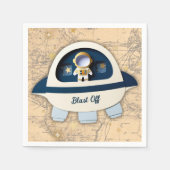 Schlag ab! Moderne Vintage Astronautenkindusche Serviette (Vorderseite)