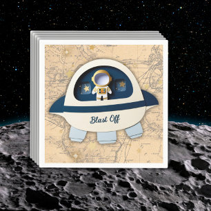 Schlag ab! Moderne Vintage Astronautenkindusche Serviette