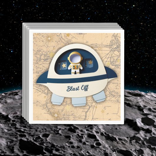 Schlag ab! Moderne Vintage Astronautenkindusche Serviette