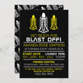 Schlag ab! Raumschiff, Geburtstag Einladung (Vorne/Hinten)