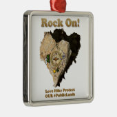 SCHLAG AN! Liebe-Wanderung schützt unsere öffentli Silbernes Ornament (Rechts)