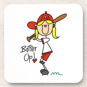 Schlag-auf-Mädchen-Baseball-T-Shirts und Geschenke Getränkeuntersetzer