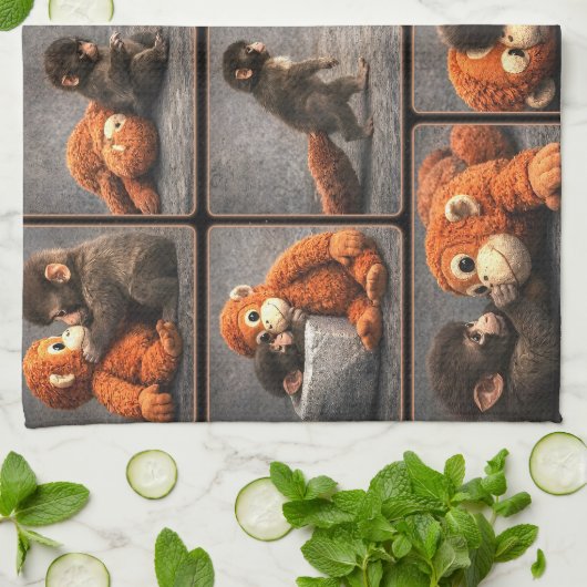 Schlag Baby Affe Geschirrtuch (Gefaltet)