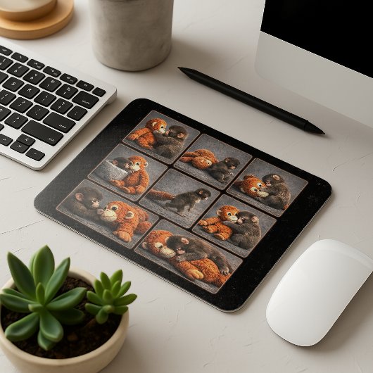 Schlag Baby Affe Mousepad