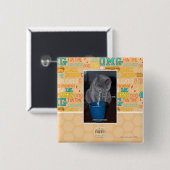 Schlag-Blasen in ur Milch Button (Vorne & Hinten)