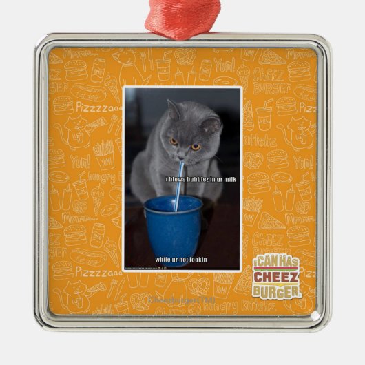 Schlag-Blasen in ur Milch Ornament Aus Metall (Vorne)