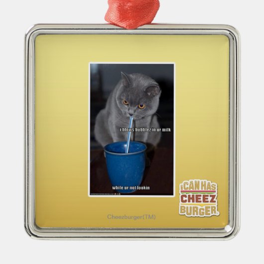 Schlag-Blasen in ur Milch Ornament Aus Metall (Vorne)