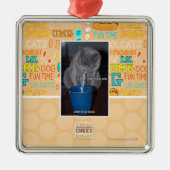 Schlag-Blasen in ur Milch Silbernes Ornament (Vorne)