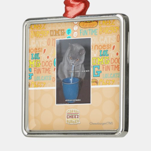 Schlag-Blasen in ur Milch Silbernes Ornament (Links)