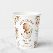 Schlag! Boho Neutral Dinosaur Babydusche Pappbecher (Rückseite)