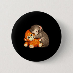 Schlag den Affen, der ein Kuscheltier umarmt Meme Button