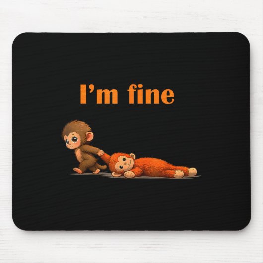 Schlag den Affen, der ein Kuscheltier umarmt Meme Mousepad (Vorne)