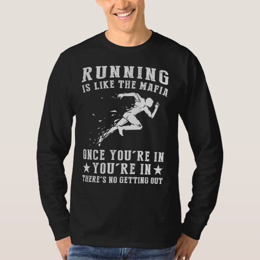 Schlag den Gehsteig, kein Zurück! Funny Running T-Shirt (Vorderseite)