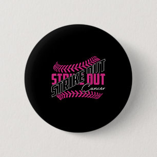 Schlag den Krebs Baseball Softball Brustkrebs Button