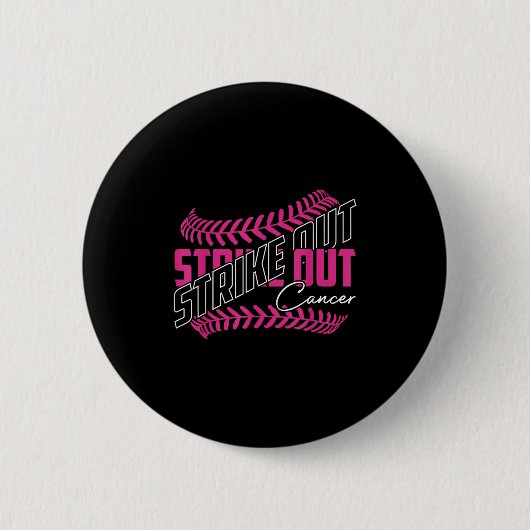 Schlag den Krebs Baseball Softball Brustkrebs Button (Vorderseite)