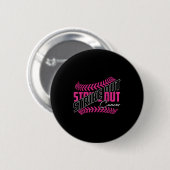 Schlag den Krebs Baseball Softball Brustkrebs Button (Vorne & Hinten)