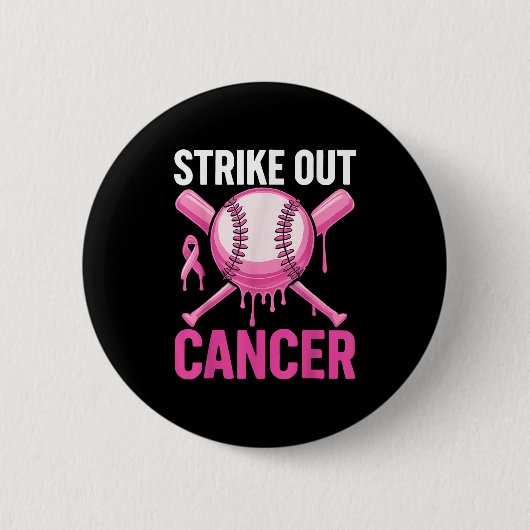Schlag den Krebs Brustkrebs-Bewusstsein Baseball Button (Vorderseite)