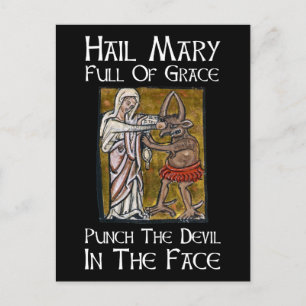 Schlag den Teufel ins Gesicht! Postkarte