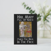 Schlag den Teufel ins Gesicht! Postkarte (Stehend Vorderseite)