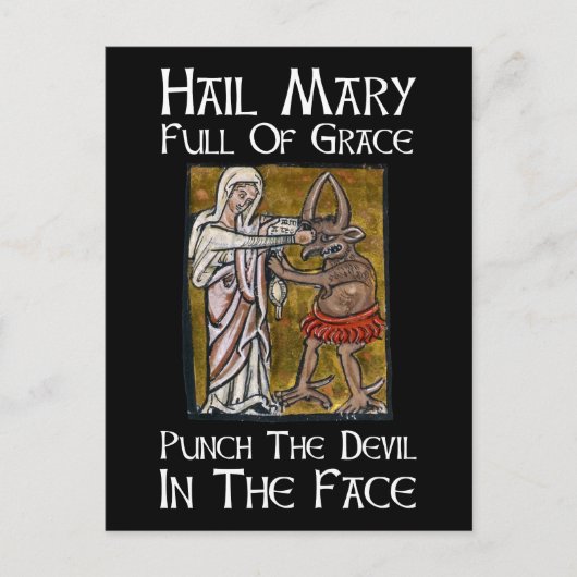 Schlag den Teufel ins Gesicht! Postkarte (Vorderseite)