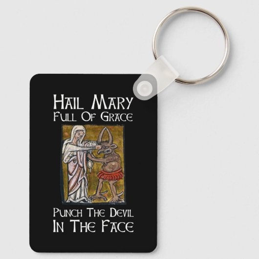Schlag den Teufel ins Gesicht! Schlüsselanhänger (Rückseite)