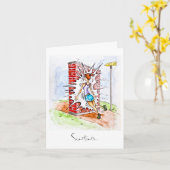 Schlag die Wand, die auf Notecard läuft Karte (Gelbe Blume)