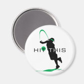 Schlag diesen grünen Pitcher Softball Magnet (Vorderseite/Rückseite)